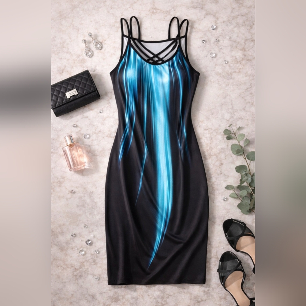 #39 Chic Black and Blue Dress